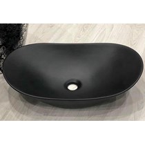 Lavabo đặt bàn hình Oval đen mờ
